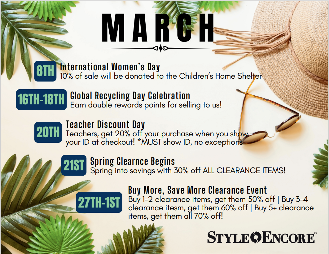Don't miss out on our limited time events this March!
